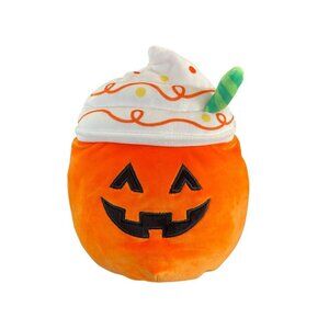 Squishmallows Lester the Pumpkin Spice Latte Jack-O-Lantern 8" Plush Pillow‎ Toy